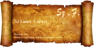 Szlama Fanni névjegykártya